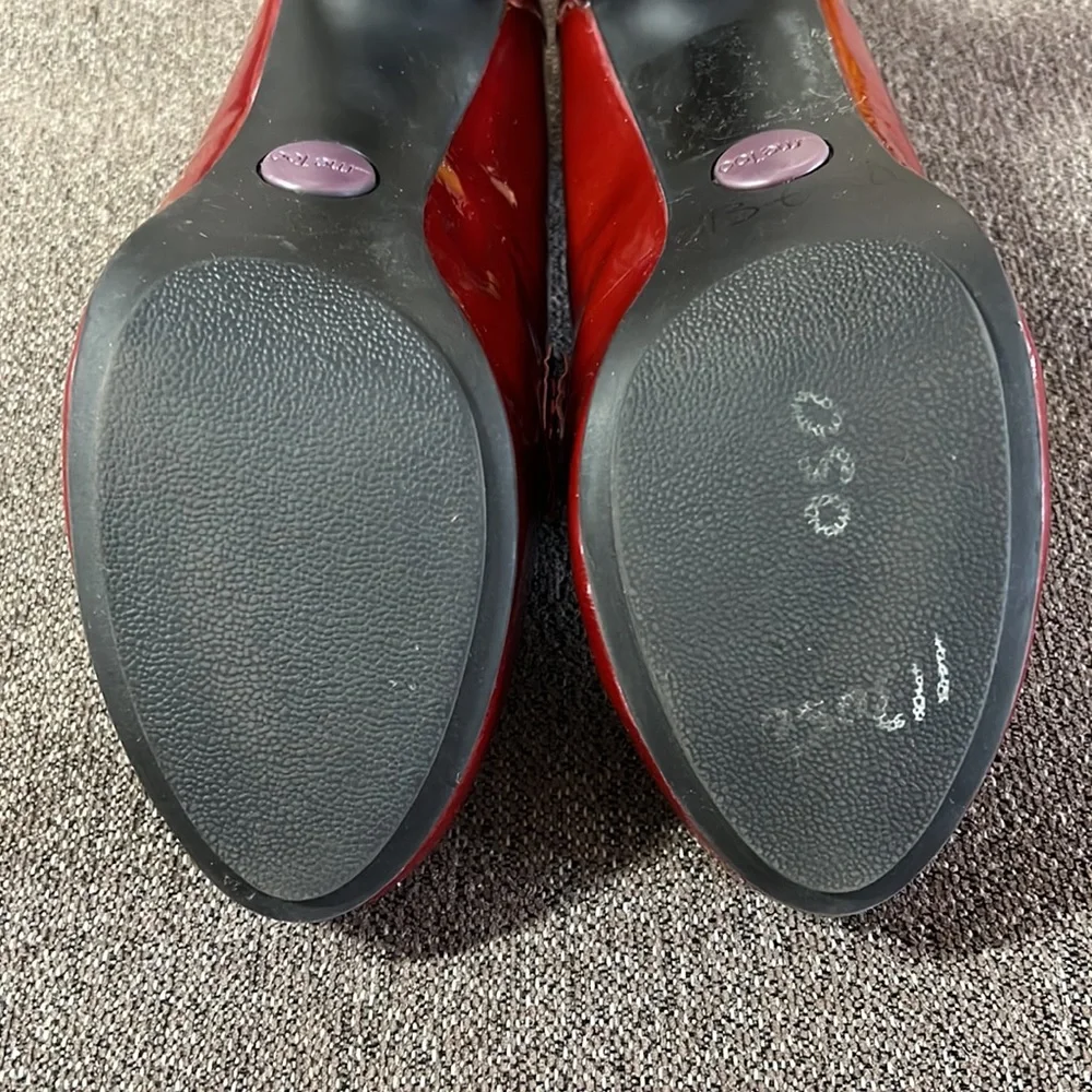 Me Too loafer heels glittery patent red leather - Picture 6 of 10